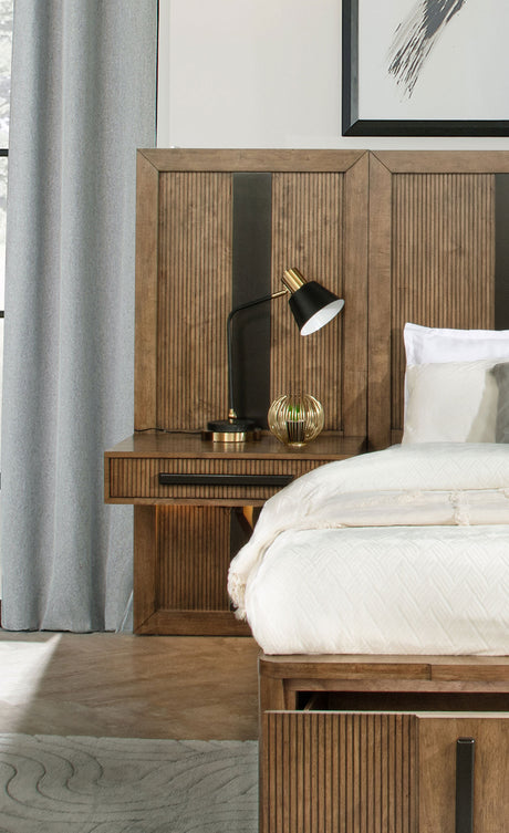 Terrace Wall Panel Platform Storage Bed with Attached Nightstands - Furniture World