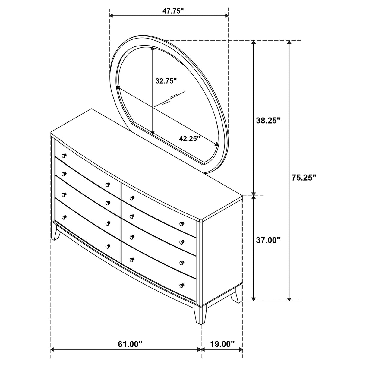Granada Dresser with Mirror - Furniture World