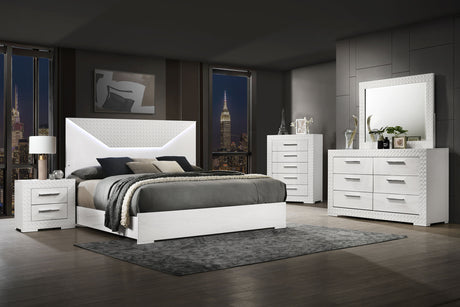 Ives Panel Bed with LED Lighting - Furniture World