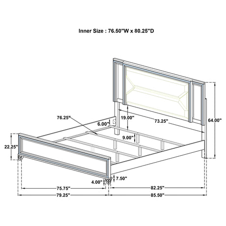 Marmore Panel Bed with LED Lighting - Furniture World