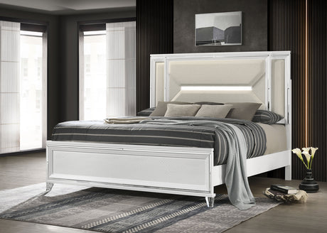 Marmore Panel Bed with LED Lighting - Furniture World