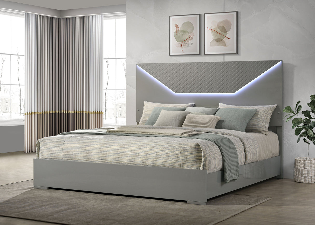 Ives Panel Bed with LED Lighting - Furniture World