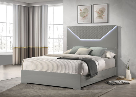 Ives Panel Bed with LED Lighting - Furniture World