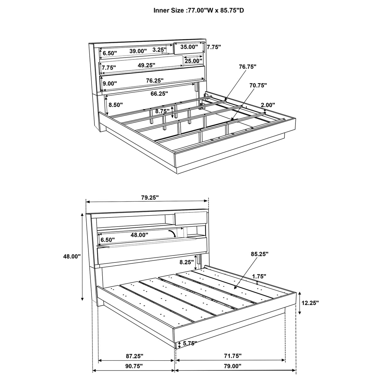 Fenwick Bookcase Platform Bed - Furniture World
