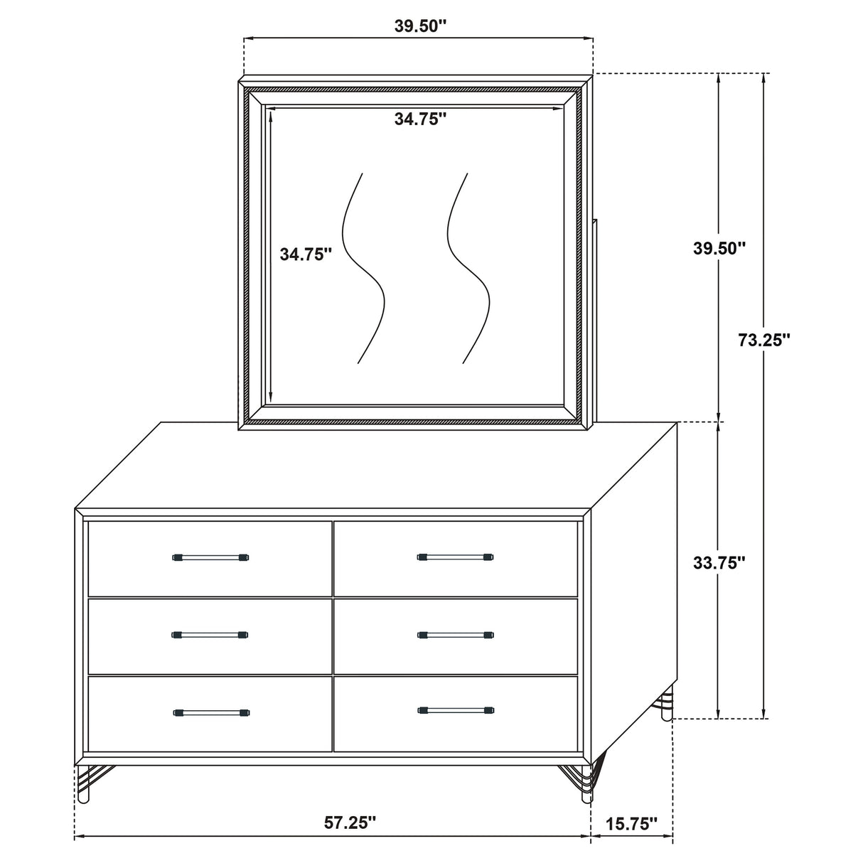 Lucia Dresser with Mirror - Furniture World