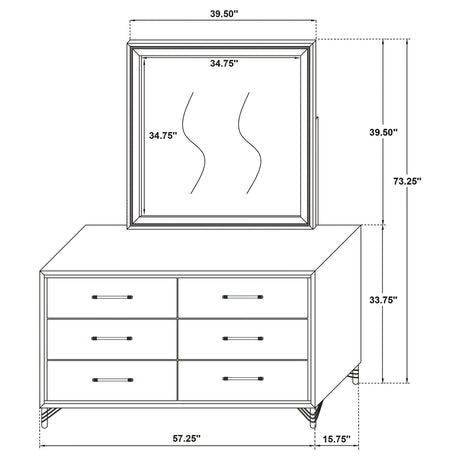 Lucia Dresser with Mirror - Furniture World