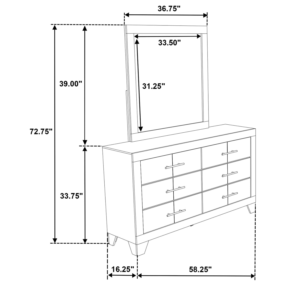 Trenton Dresser with Mirror - Furniture World