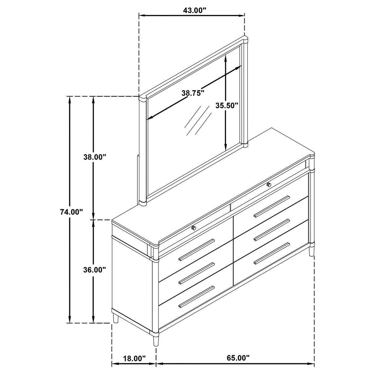 Gracemont Dresser with Mirror - Furniture World