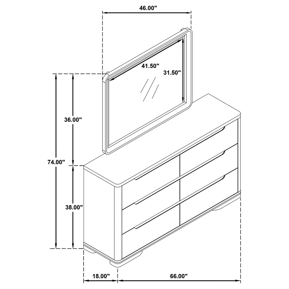 Ladera Dresser with Mirror - Furniture World