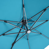 Sano 10 Ft Square Umbrella w/ Double Top w/ LED + 37" Large Base