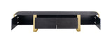 Leknes TV Stand Black w/ Gold Frame