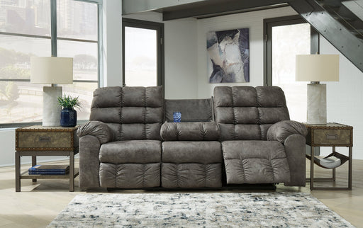 Derwin Reclining Sofa with Drop Down Table - Furniture World