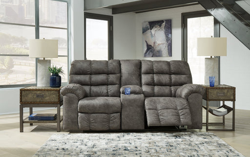 Derwin Reclining Loveseat with Console - Furniture World