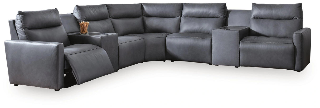 ModZ Power Reclining Sectional with Audio Consoles