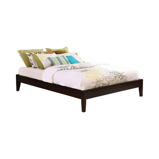 Hounslow California King, E.King, & Queen Universal Platform Bed Cappuccino - Furniture World
