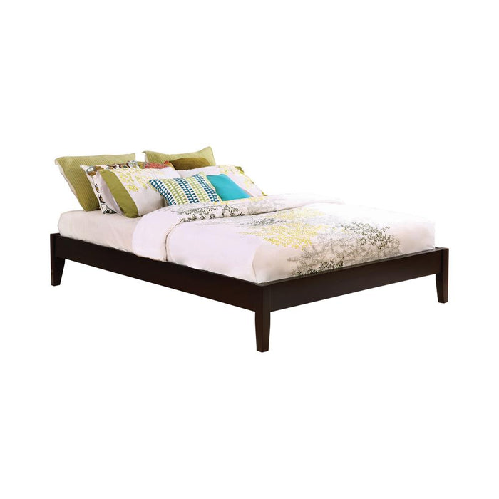 Hounslow California King, E.King, & Queen Universal Platform Bed Cappuccino - Furniture World