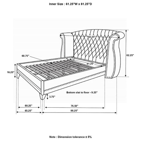 Barzini Wingback Platform Bed - Furniture World