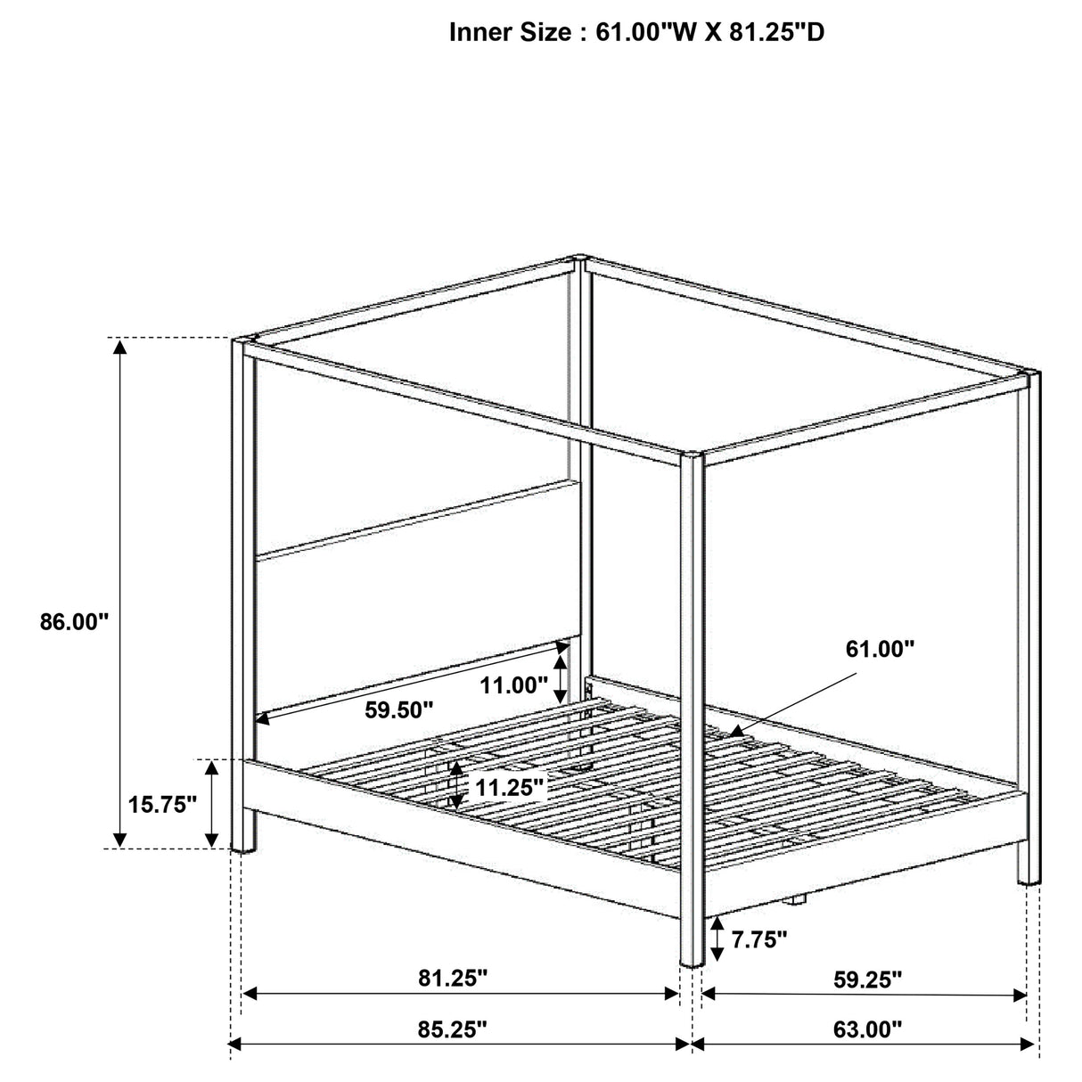 Monroe Canopy Panel Platform Bed - Furniture World