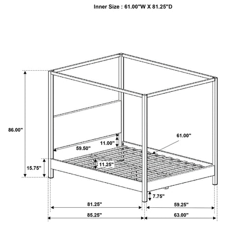 Monroe Canopy Panel Platform Bed - Furniture World