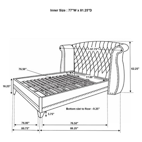 Barzini Wingback Platform Bed - Furniture World