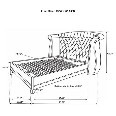 Barzini Wingback Platform Bed - Furniture World
