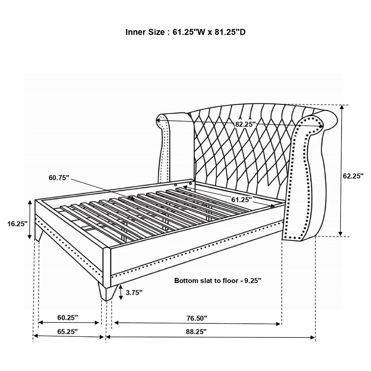 Barzini Wingback Platform Bed - Furniture World