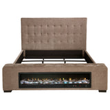 Senna Panel Bed with Bluetooth Speaker and Flame Visualizer - Furniture World