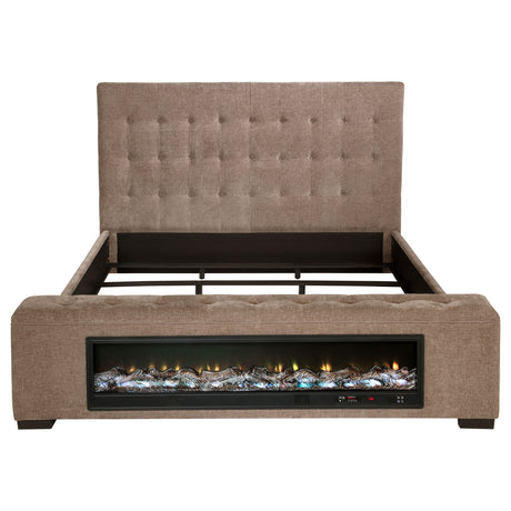 Senna Panel Bed with Bluetooth Speaker and Flame Visualizer - Furniture World