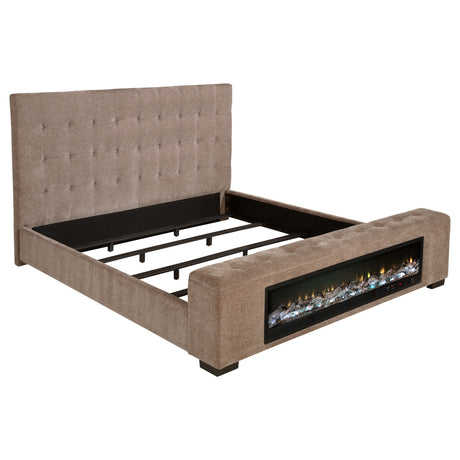 Senna Panel Bed with Bluetooth Speaker and Flame Visualizer - Furniture World