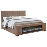 Senna Panel Bed with Bluetooth Speaker and Flame Visualizer - Furniture World