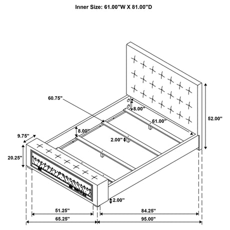 Senna Panel Bed with Bluetooth Speaker and Flame Visualizer - Furniture World