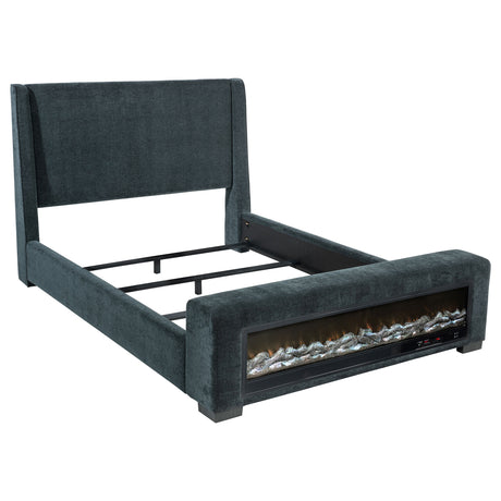 Preston Wingback Bed with Flame Visualizer and Bluetooth Speaker - Furniture World