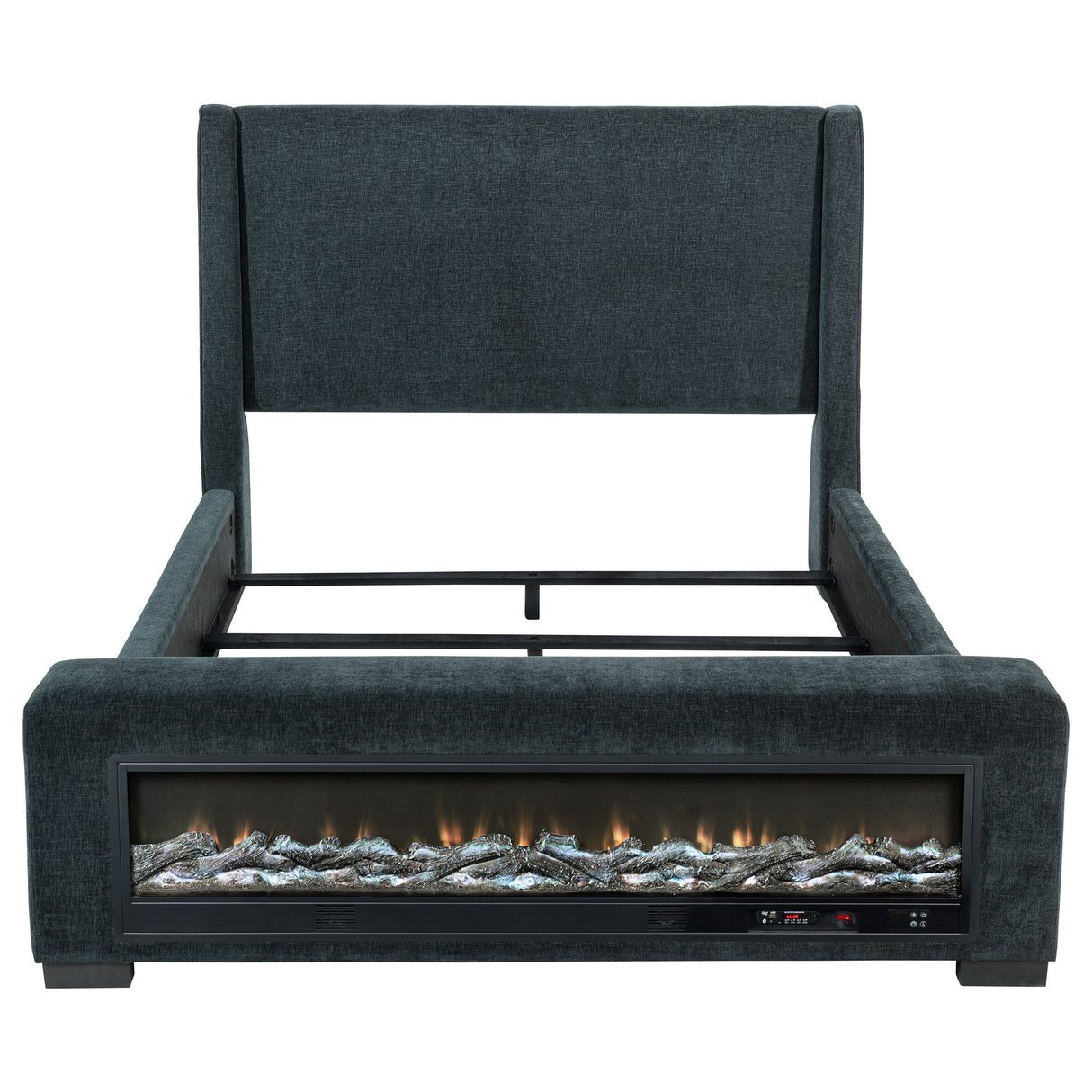 Preston Wingback Bed with Flame Visualizer and Bluetooth Speaker - Furniture World