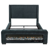 Preston Wingback Bed with Flame Visualizer and Bluetooth Speaker - Furniture World