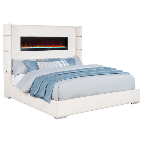 Tisdall Wingback Bed with Flame Visualizer - Furniture World