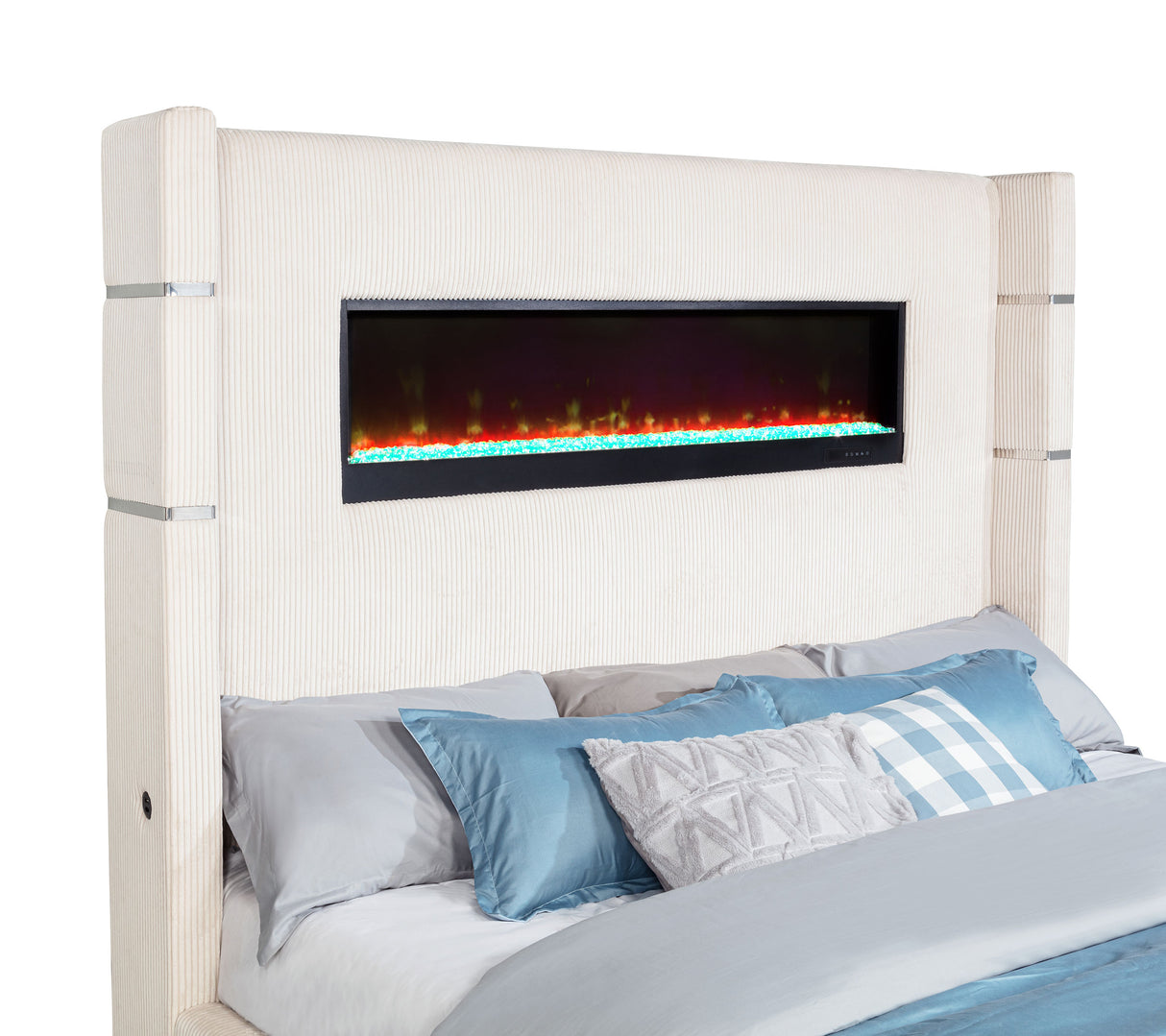 Tisdall Wingback Bed with Flame Visualizer - Furniture World