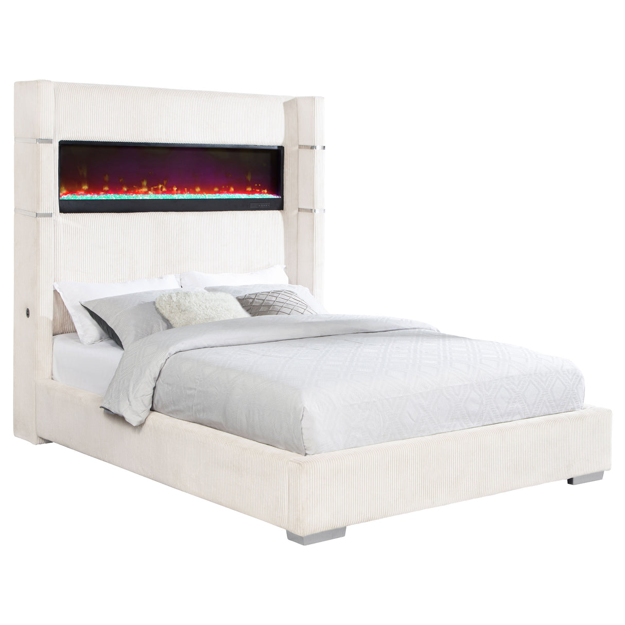 Tisdall Wingback Bed with Flame Visualizer - Furniture World
