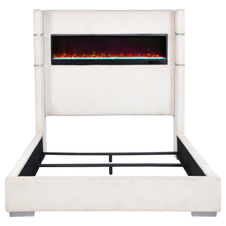 Tisdall Wingback Bed with Flame Visualizer - Furniture World