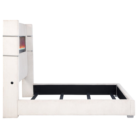 Tisdall Wingback Bed with Flame Visualizer - Furniture World