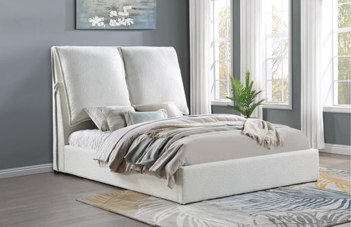 Gwendoline Upholstered Platform Bed with Pillow Headboard White - Furniture World