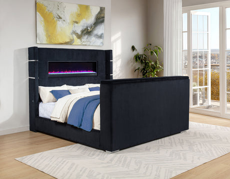 Tisdall Wingback TV Bed with Flame Visualizer - Furniture World