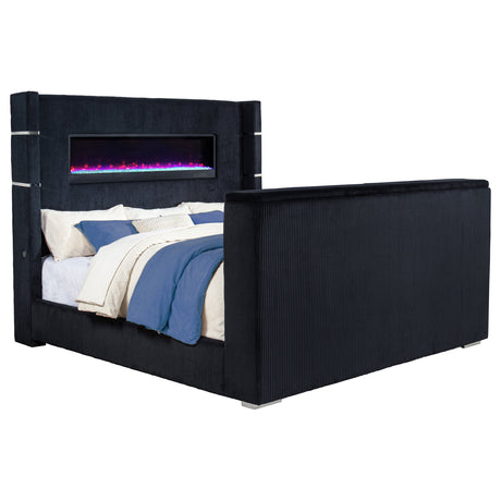 Tisdall Wingback TV Bed with Flame Visualizer - Furniture World