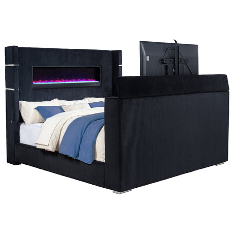 Tisdall Wingback TV Bed with Flame Visualizer - Furniture World