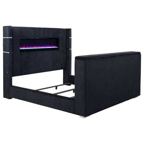 Tisdall Wingback TV Bed with Flame Visualizer - Furniture World