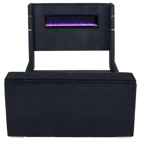 Tisdall Wingback TV Bed with Flame Visualizer - Furniture World