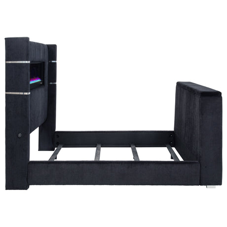 Tisdall Wingback TV Bed with Flame Visualizer - Furniture World