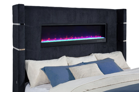 Tisdall Wingback TV Bed with Flame Visualizer - Furniture World