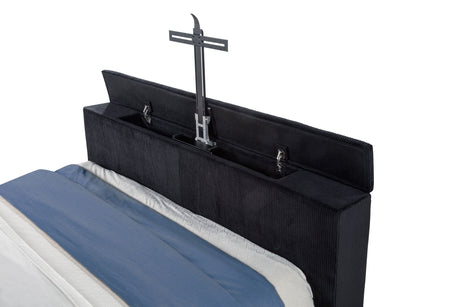 Tisdall Wingback TV Bed with Flame Visualizer - Furniture World