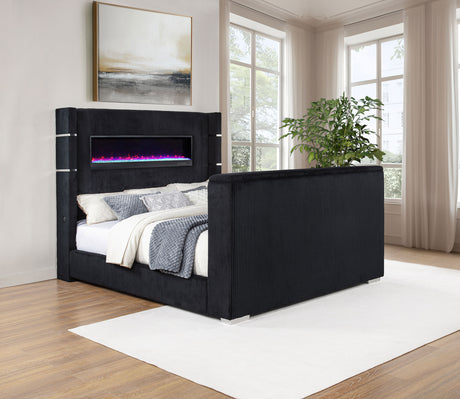Tisdall Wingback TV Bed with Flame Visualizer - Furniture World