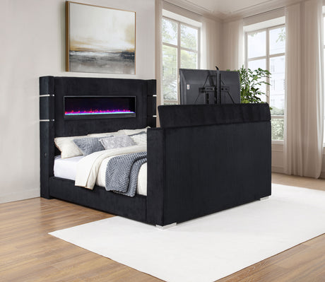 Tisdall Wingback TV Bed with Flame Visualizer - Furniture World